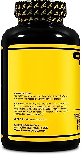 Primaforce Tribulus Terrestris 1500mg Extract - 180 Capsules, 90 Servings Herbal Supplement for Vitality
