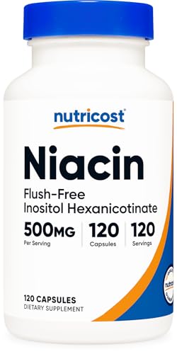 Nutricost Niacin (Flush-Free) Inositol Hexanicotinate 500mg, 120 Capsules