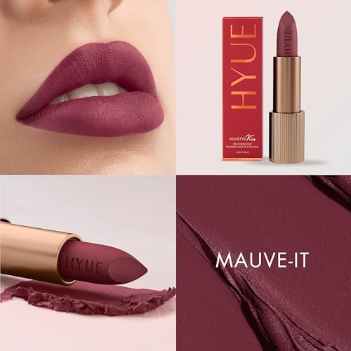 HYUE Velvette Kiss Matte Bullet Lipstick in Mauve It - Long-Wear & Nourishing