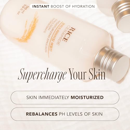 The Face Shop Rice Ceramide Moisturizing Emulsion - Skin Brightening & Hydrating Lotion for Soft, Supple Skin - 5.0 Fl Oz
