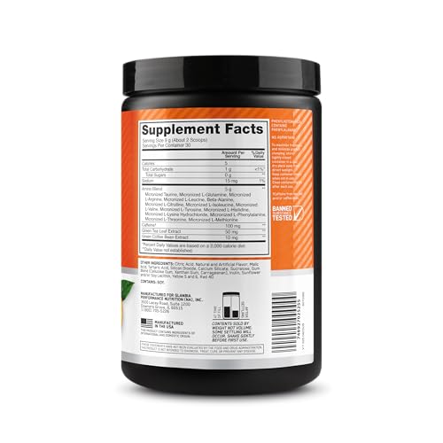 Optimum Nutrition Amino Energy Pre-Workout - Orange Cooler (30 Servings) | BCAA, Amino Acids & Green Tea Extract