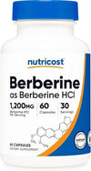 Nutricost Berberine HCl 600mg - 60 Vegetarian Capsules | Blood Sugar Support
