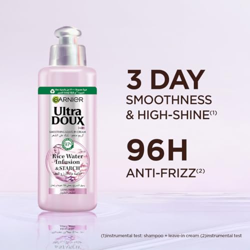 Garnier Ultra Doux Rice Water Leave-In Conditioner - 200ml for Soft, Shiny Hair