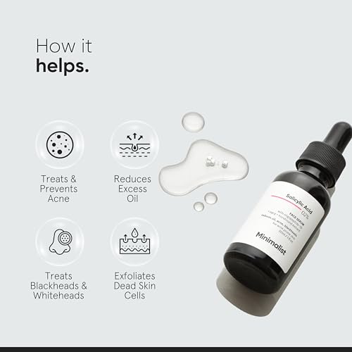 Minimalist 2% Salicylic Acid Serum - BHA Exfoliant for Oily Skin, Acne & Blackheads, 30ml