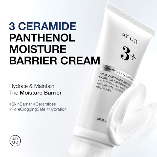 ANUA 3 Ceramide Moisture Barrier Cream, Hydrating Face Moisturizer, Skin Barrier Support, Normal Skin, 100ml