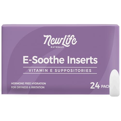 NewLife Naturals Vitamin E Suppositories 38IU - Natural Dryness & Menopause Relief, 24 Inserts