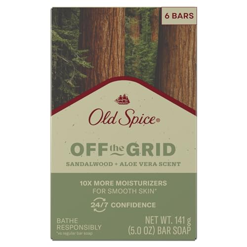 Old Spice Bar Soap for Men - Sandalwood + Aloe Vera, 6-Pack (5.0 oz each)