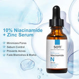 Niacinamide 10% + Zinc 1% Face Serum with B5 & Hyaluronic Acid – Pore Reducer & Acne Marks