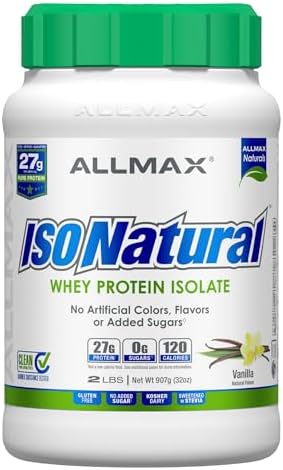 ALLMAX, ISONatural™, Pure Whey Protein Isolate, Vanilla, 2 lbs (907 g)