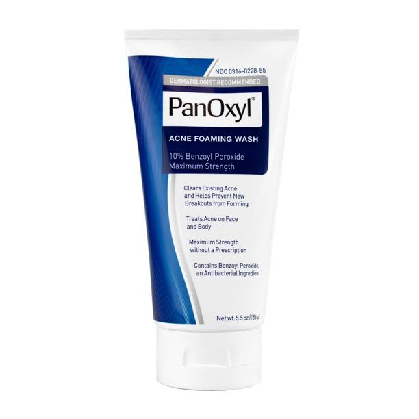 Panoxyl Foaming Acne Wash Maximum Strength - 5.5 oz (Pack of 3) - Benzoyl Peroxide Cleanser