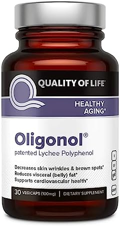 Quality of Life - Premium Anti Aging Supplement- Promotes Cardiovascular Health, Circulation & Youth - Oligonol - Includes Antioxidants- Lychee Fruit Extract - 30 Vegicaps