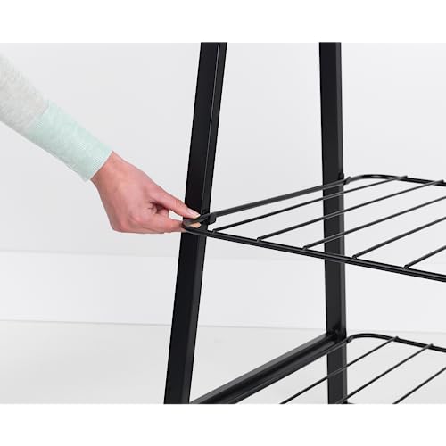 Brabantia Linn Small Clothes Rack - Black Steel Standing Drying Rack
