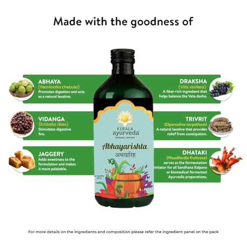 Kerala Ayurveda Abhayarishta - 450ml - Natural Bowel Wellness & Constipation Relief