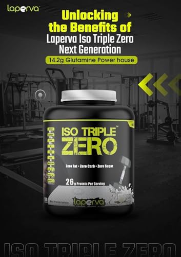 Laperva ISO TRIPLE ZERO Whey Protein Isolate with Shaker - 28g Protein, Zero Carbs & Sugar | Unflavored