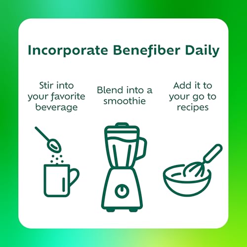 Benefiber Daily Prebiotic Fiber Supplement Powder for Digestive Health Unflavored 62 Servings (8.7 Ounces)