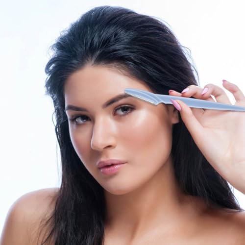 12 Pieces Eyebrow Razor for Women & Men - Dermaplaning Tool Kit with Safety Cover for Facial Hair Removal