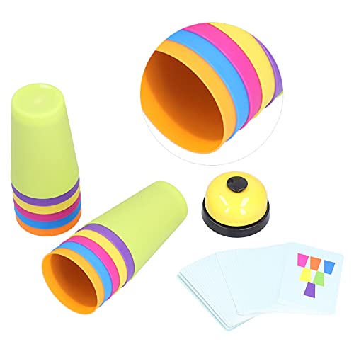 NIBEMINENT Stacking Cups: Educational Picture Card Game for Toddlers