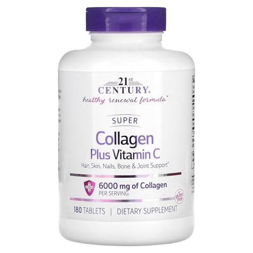 21st Century Super Collagen Plus Vitamin C - 6000mg - 180 Tablets - Skin, Hair & Nails