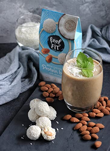 Premium Feel Fit Coconut Protein Wafer Balls with Almonds - 63g Sugar-Free Snack