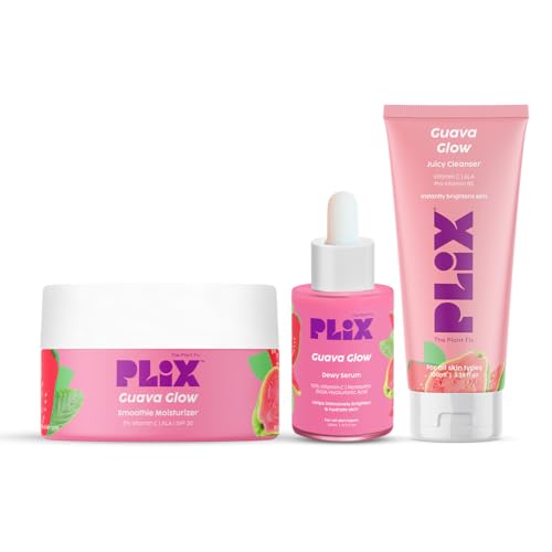 PLIX Guava Powered Vitamin C Regime: Hydrating Cleanser, 10% Dewy Serum & Smoothie Moisturizer Set