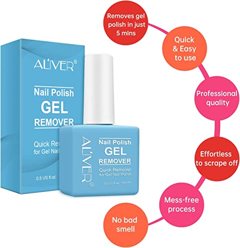 ALIVER No Foil Gel Nail Polish Remover - Quick Removal System