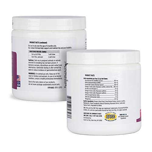 GNC Pets Advanced Hip & Joint Cat Supplements - 60 Soft Chews