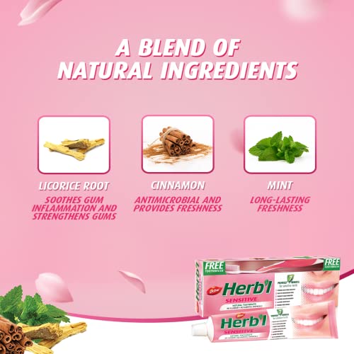 Dabur Herbal Sensitive Toothpaste with Licorice, Cinnamon & Mint - 150g
