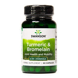 Swanson Turmeric & Bromelain 2-IN-1 Formula for Joint Health and Mobility - 60 Capsules