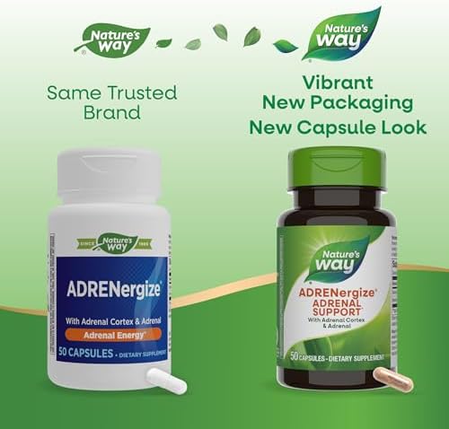 Nature's Way ADRENergize with Adrenal Cortex & Whole Adrenal, Energy Support*, 50 Capsules