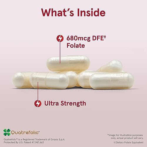 Jarrow Formulas® Methyl Folate 1000 mcg, Dietary Supplement, Methyl Folate for Cellular Energy Support, 100 Veggie Capsules, 100 Day Supply