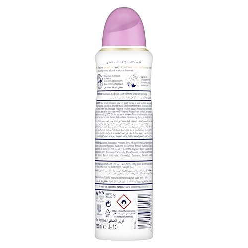 Dove Advanced Care Antiperspirant Deodorant Spray - Powder Soft, 72H Protection, 150ml
