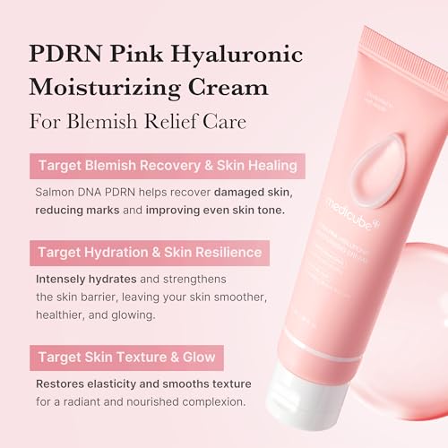 medicube Salmon DNA PDRN Pink Hyaluronic Moisturizing Cream | Pink Soothing Cream for Hydration, Firming, and Pore Care | Korean Skincare