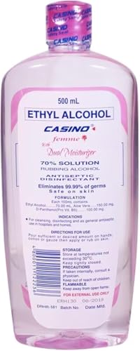 Casino Femme 70% Alcohol Disinfectant Hand Sanitizer Solution with Dual Moisturizer (500ml)