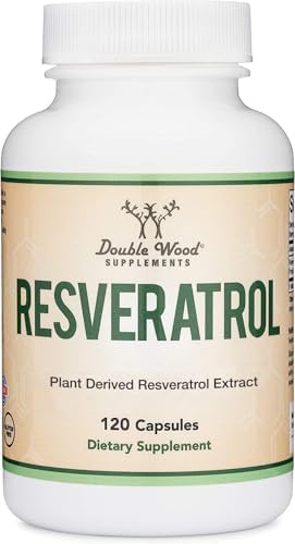 Resveratrol Supplement 500mg Per Serving, 120 Capsules (Resveratrol Polygonum Root Extract Providing 50% Trans Resveratrol) Healthy Aging Support by Double Wood