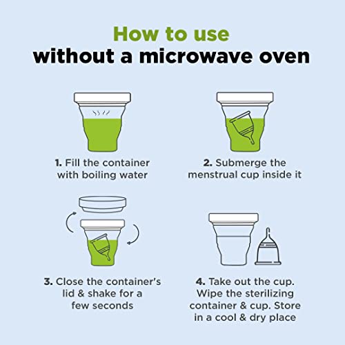 Pee Safe Menstrual Cup Sterilizing Container - Safe, Convenient 1-Piece Solution