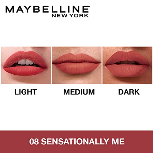 Maybelline New York Sensational Liquid Matte Lipstick - 08 Sensationally Me | Highly Pigmented & Long-Lasting