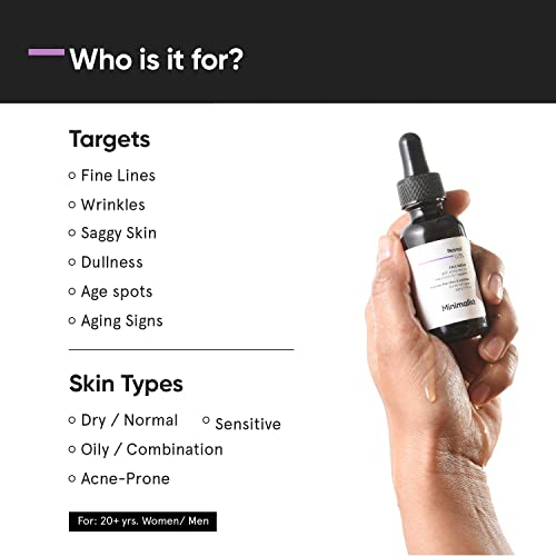 Minimalist 0.3% Retinol Serum - Anti-Aging Night Serum with Retinol & Q10 for Fine Lines & Wrinkles - 30ml