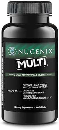 Nugenix Men's Daily Testosterone Multivitamin - 19 Vitamins and Minerals, Supports Free Testosterone