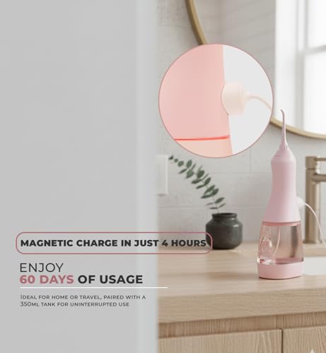 Dr. Aid Cordless Water Flosser & Portable Oral Irrigator (Pink)