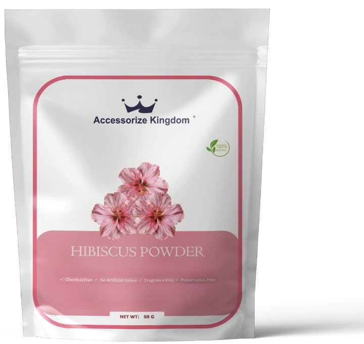 100% Pure Herbal Powder for External Use – DIY Face & Hair Packs, 1.7 oz (50g, Hibiscus)