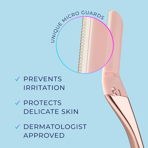Schick Hydro Silk Dermaplaning Wand for Face with 6 Refill Blades | Professional Peach Fuzz Remover & Eyebrow Razor