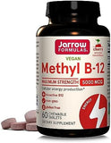 Jarrow Formulas Methyl B-12 Lozenges - 5000 mcg, Cherry Flavor, 60 Count - Energy & Metabolism