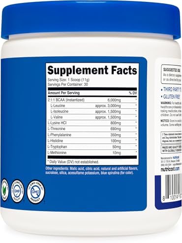 Nutricost EAA Powder - Blue Raspberry - 30 Servings - Essential Amino Acids