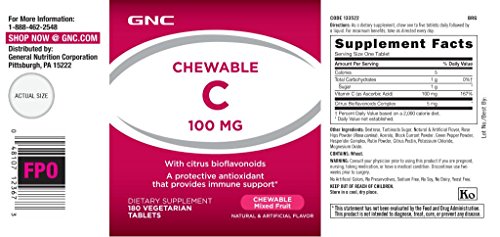 GNC Chewable Vitamin C 100 mg - Mixed Fruit Flavor
