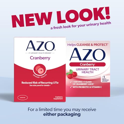 AZO Urinary Tract Health Cranberry Caplets - 50 Count | Fast Urinary Support