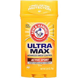 ARM & HAMMER ULTRAMAX Anti-Perspirant Deodorant Active Sport - 2.60 oz (Pack of 2)