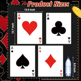 8 Pcs Jumbo Playing Cards 15.8 x 12.6 Inches - Large Print Giant Thick Poker Cards for Casino Theme Party Decorations