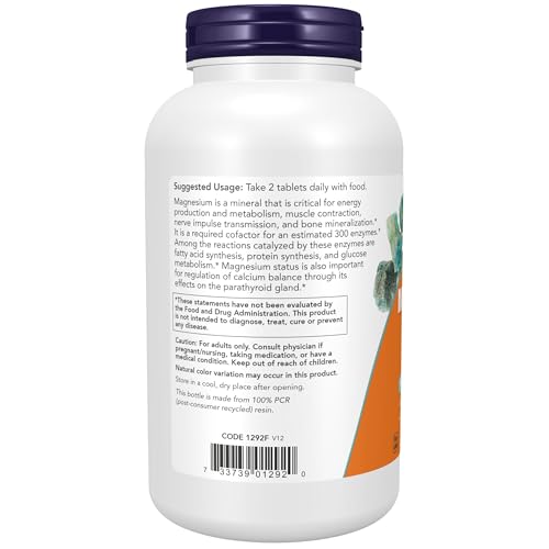 NOW Foods Magnesium Citrate 200mg - 250 Tablets for Muscle & Nerve Health