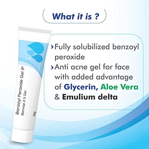 Savle Benzoxp 2.5% Benzoyl Peroxide Gel (20 g / 0.70 oz) - Topical Skincare Gel for Oil-Prone and Congested Skin