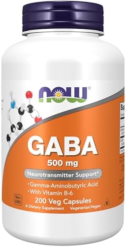 NOW Foods, GABA with Vitamin B-6, 500 mg, 200 Veg Capsules